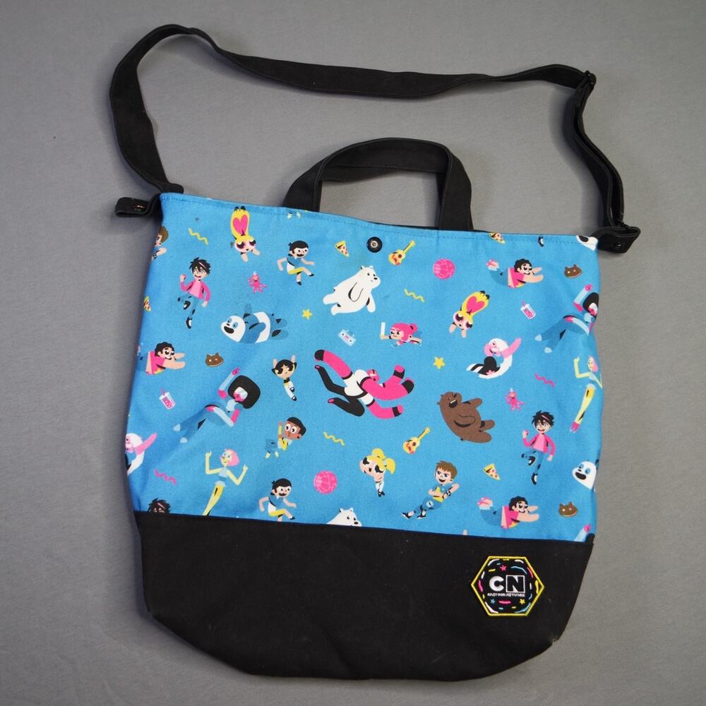 Rare Vintage Cartoon Network Assorted All Over Graphic Heavy Duty Tote Bag